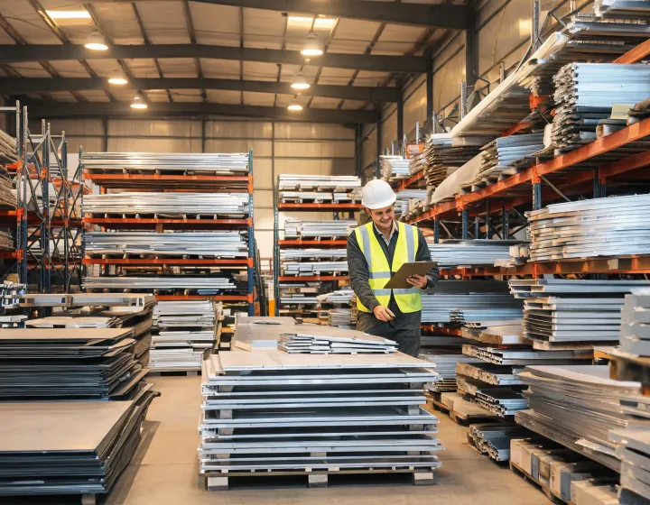 Organized metal service center with steel, aluminum and stainless stock