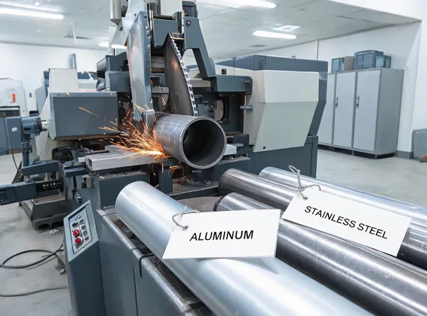 Cut-to-size metal saw and labeled stock